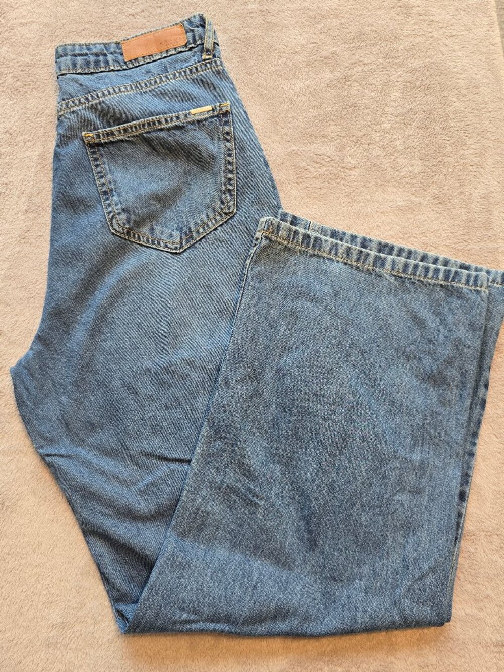 Kraus Jeans High-Rise Wide Leg Jeans - Medium Blue Wash (100% Cotton Denim)